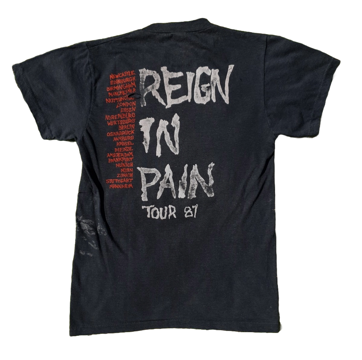 1987 SLAYER REIGN IN PAIN EUROPEAN TOUR T-SHIRT